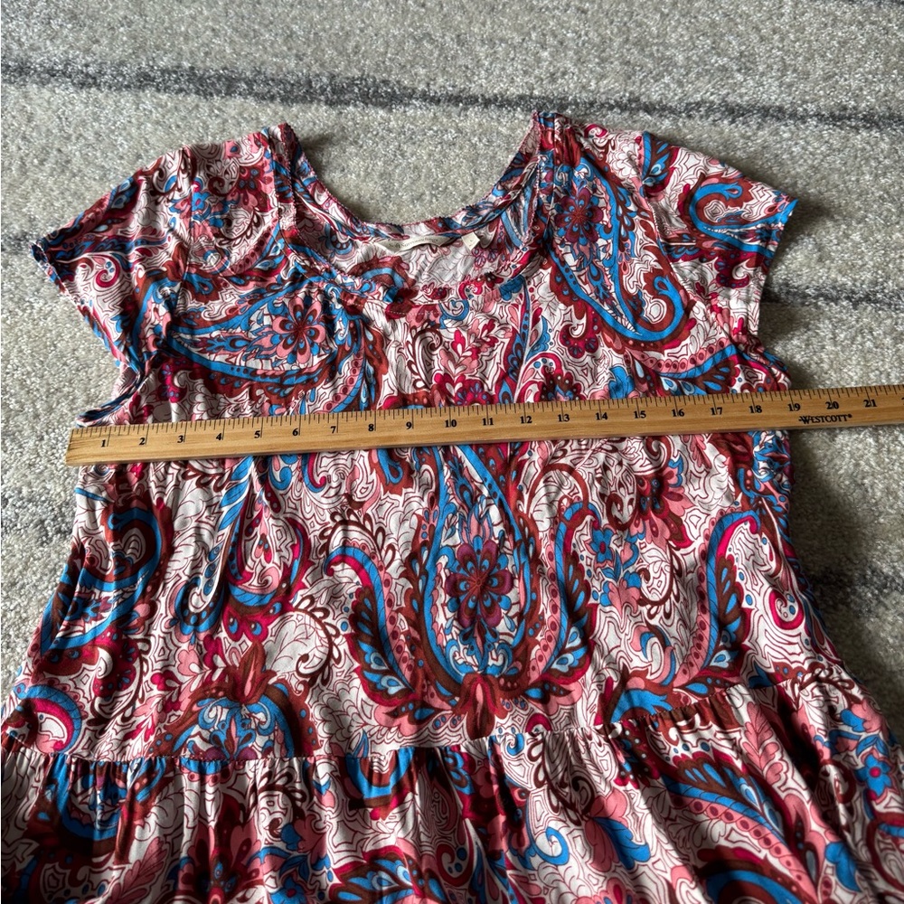 Soft Surroundings Red and Blue Paisley Maxi Dress - Picture 8 of 9